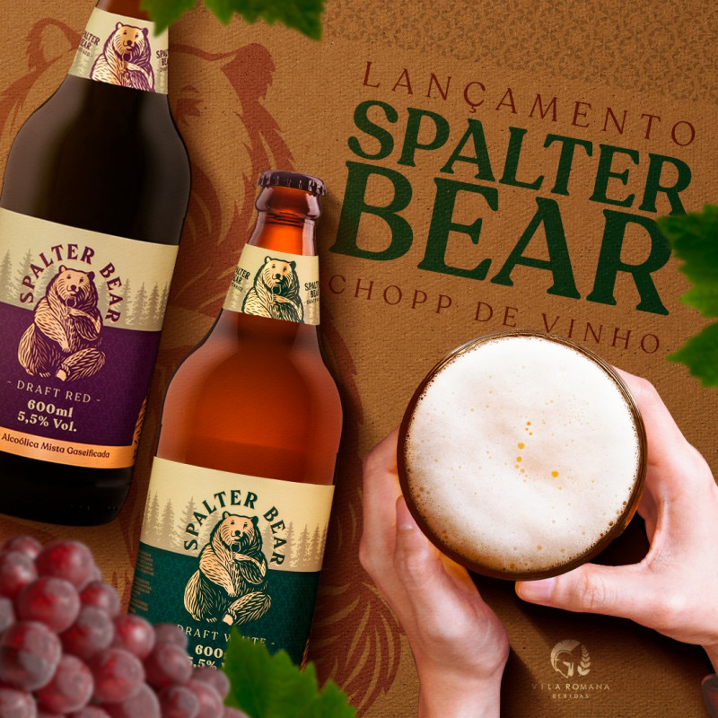 CHOPP DE VINHO SPALTER BEAR DRAFT RED 600ML - CX COM 6UN 