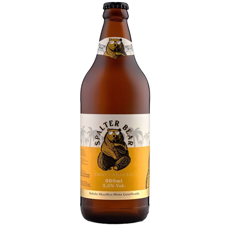 CHOPP DE VINHO SPALTER BEAR DRAFT ABACAXI 600ML - CX COM 6 UN