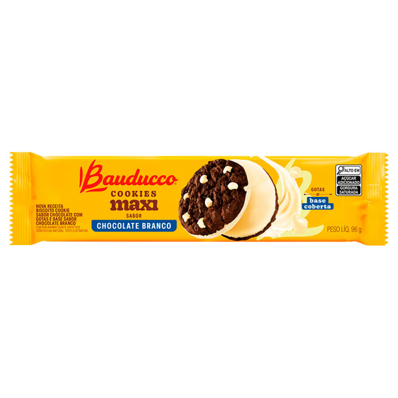COOKIES BISCOITO BAUDUCCO MAXI BRANCO 96GR - CX COM 42 UN