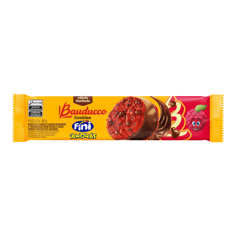 COOKIES BISCOITO BAUDUCCO 96GR FINI AMORAS - CX COM 42 UN