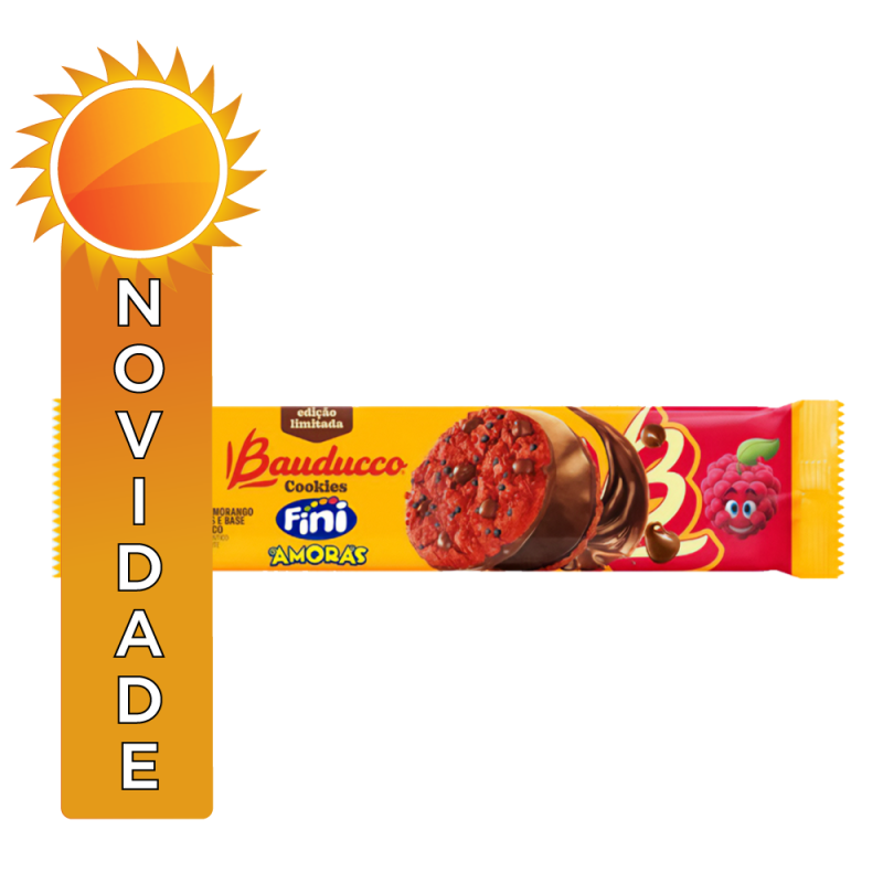 COOKIES BISCOITO BAUDUCCO 96GR FINI AMORAS - CX COM 42 UN