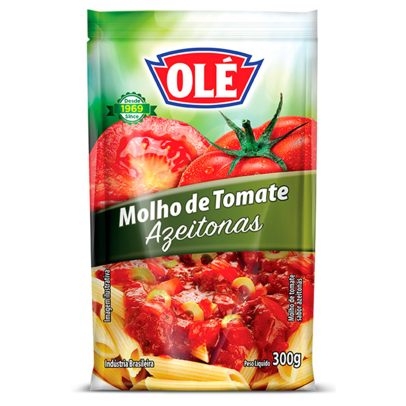 MOLHO DE TOMATE OLÉ 300GR AZEITONA - CX COM 32 UN