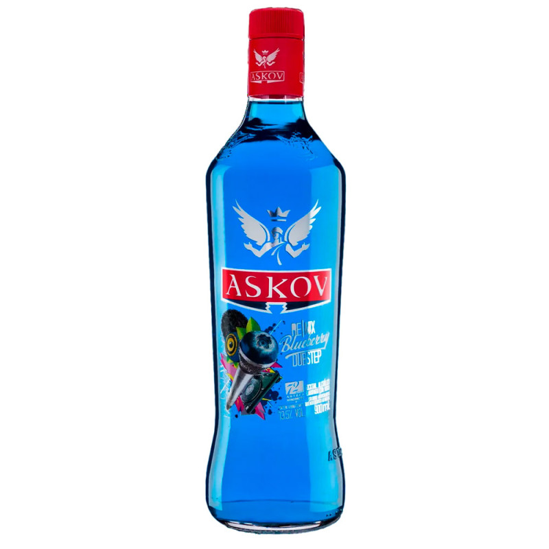 VODKA ASKOV 900ML BLUEBERRY - CX COM 12 UN