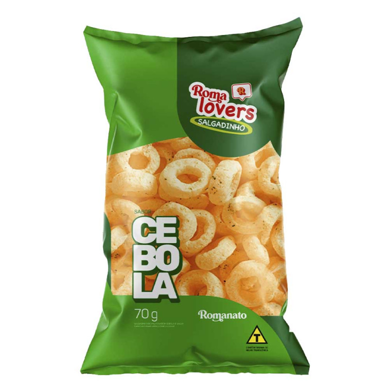 SALGADINHO ROMALOVERS ROMANATO 70GR  CEBOLA - CX COM 20 PC