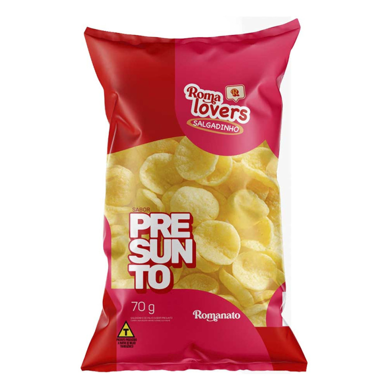 SALGADINHO ROMALOVERS ROMANATO 70GR PRESUNTO - CX COM 20 PC