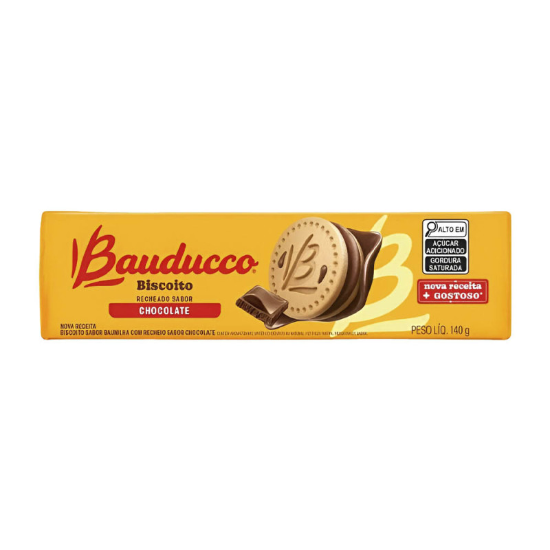 BISCOITO RECHEADO BAUDUCCO  140GR CHOCOLATE - CX COM 56 UN