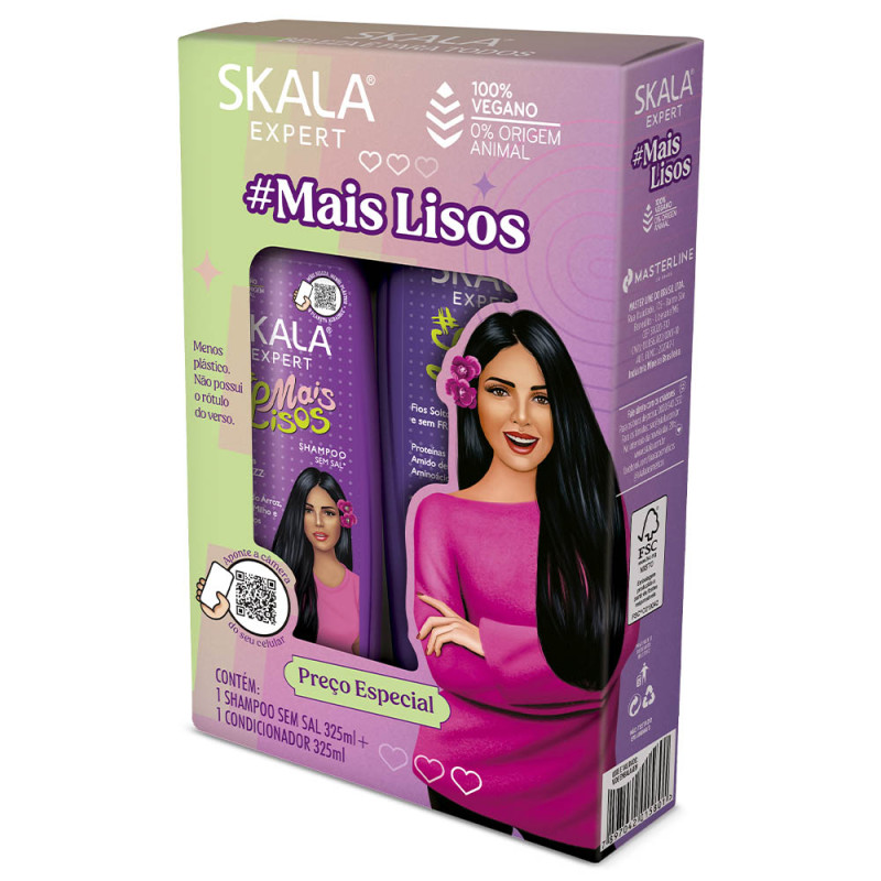 KIT SKALA SHAMPOO/CONDICIONADOR 325ML - MAIS LISOS CX COM 3 UN