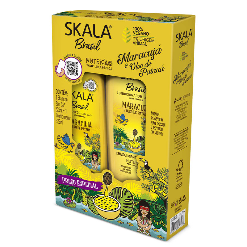KIT SKALA SHAMPOO/CONDICIONADOR 325ML - MARACUJÁ CX COM 3 UN