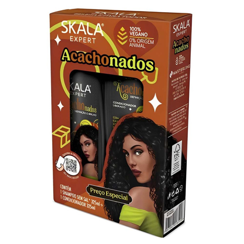 KIT SKALA SHAMPOO/CONDICIONADOR 325ML ACACHONADOS - CX COM 3 UN