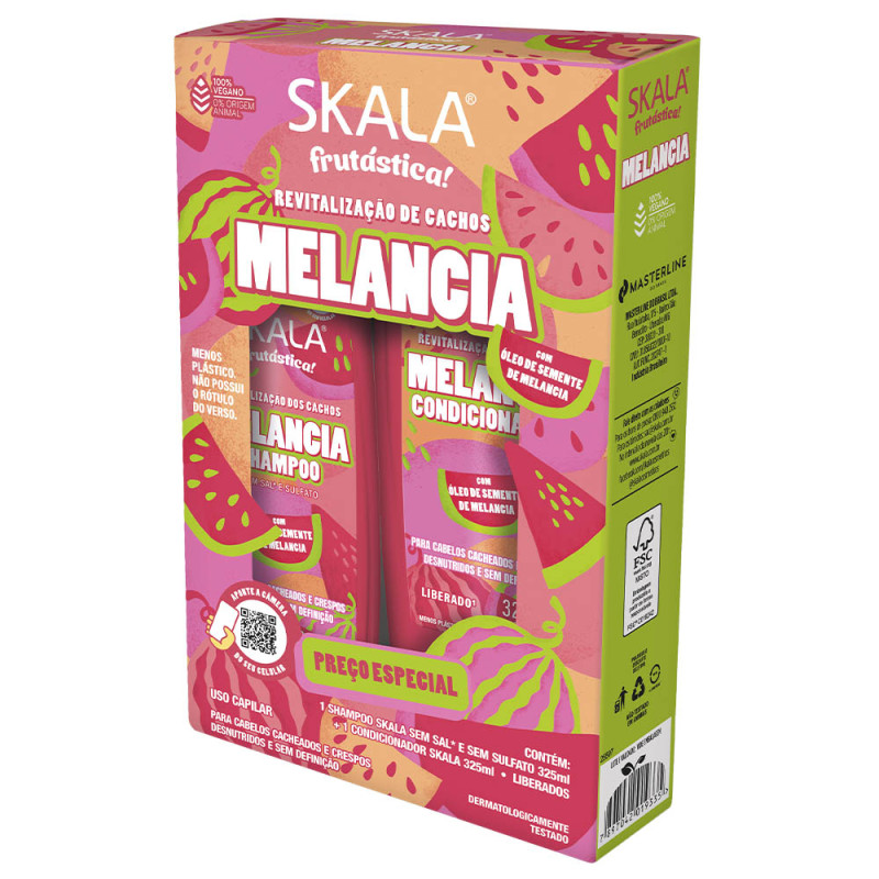 KIT SKALA SHAMPOO/CONDICIONADOR 325ML MELANCIA - CX COM 3 UN