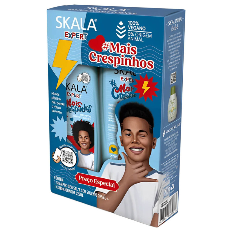 KIT SKALA SHAMPOO/CONDICIONADOR 325ML MAIS CRESPINHO - CX COM 3 UN