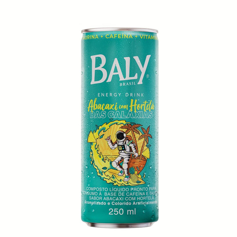 ENERGÉTICO BALY LATA 250ML ABACAXI COM HORTELÃ - FD COM 6 UN