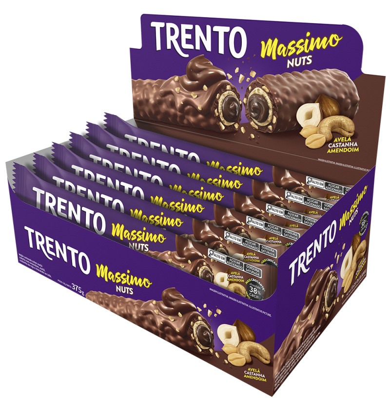 CHOCOLATE TRENTO PECCIN MASSIMO 25GR NUTS - DP COM 15 UN