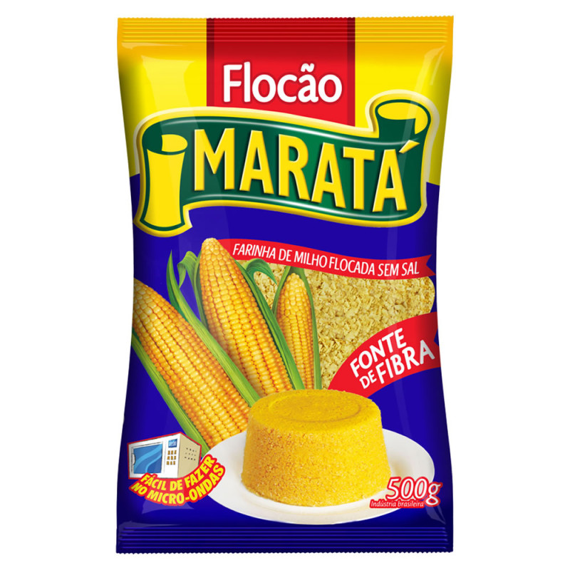 FARINHA DE MILHO FLOCADA FLOCÃO MARATÁ 500GR - FD COM 20 UN