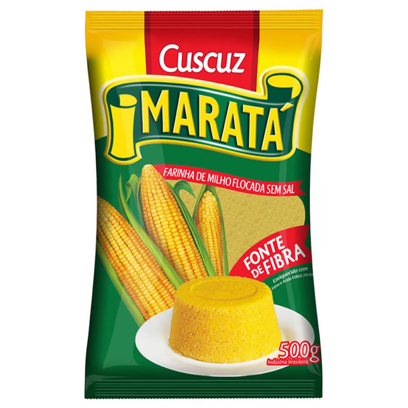 FARINHA DE MILHO FLOCADA MARATÁ 500GR CUSCUZ - FD COM 20 UN