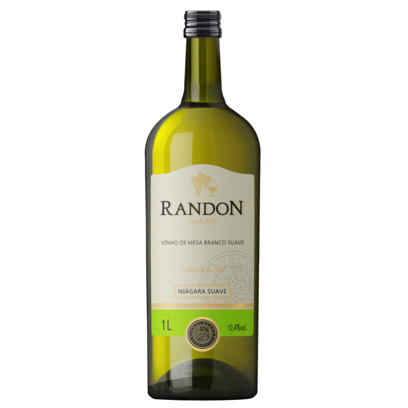 VINHO RANDON 1 LITRO NIÁGARA SUAVE - CX COM 12 UN