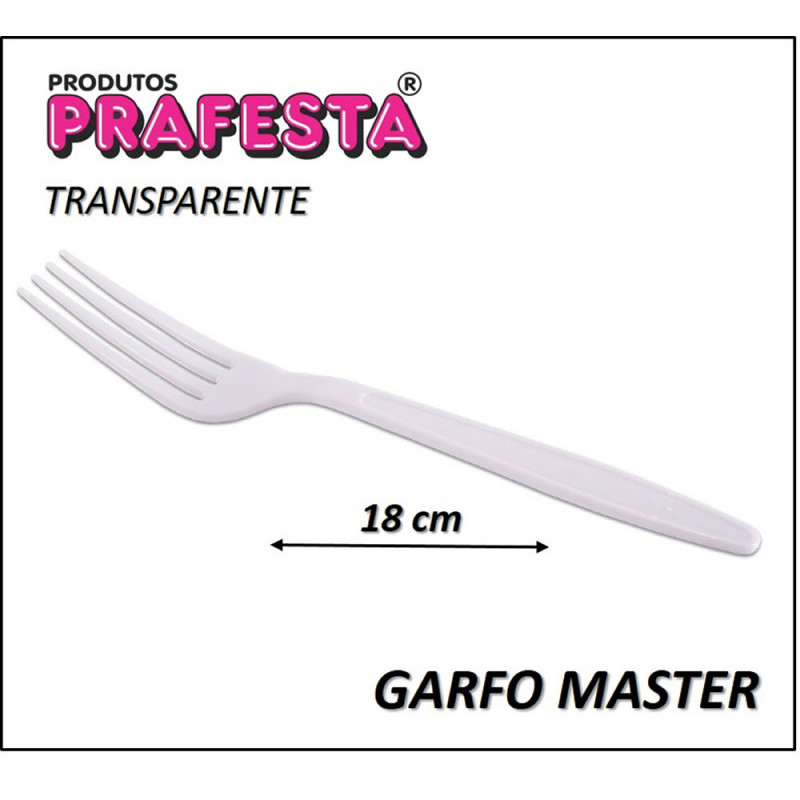 GARFO MASTER PRAFESTA COM 50 UN TRANSPARENTE - CX COM 10 PC