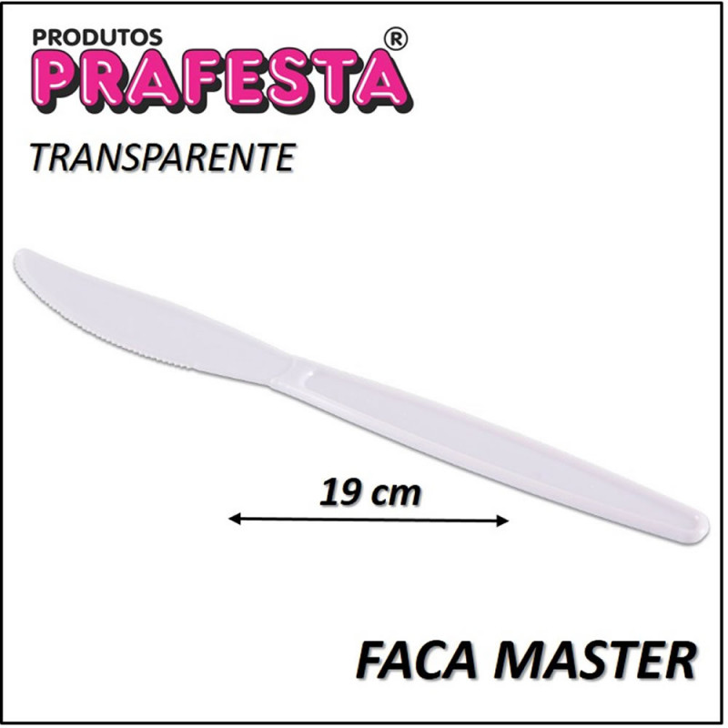 FACA MASTER PRAFESTA COM 50 UN TRANSPARENTE - CX COM 10 PC