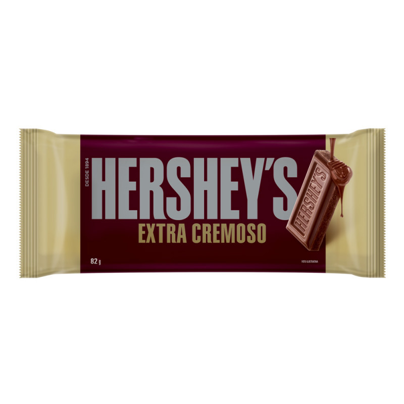 CHOCOLATE HERSHEY'S BARRA 82GR EXTRA CREMOSA - DP COM 18 UN