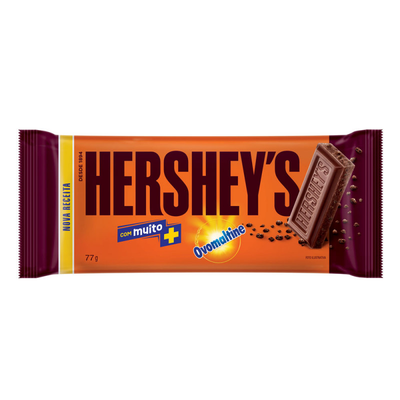 CHOCOLATE HERSHEY'S BARRA 77GR OVOMALTINE - DP COM 18 UN