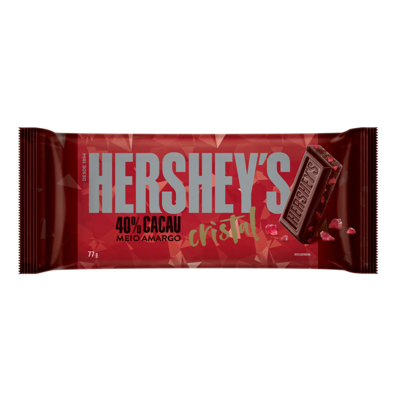 CHOCOLATE HERSHEY'S BARRA 77GR CRISTAL AMARGO - DP COM 18 UN