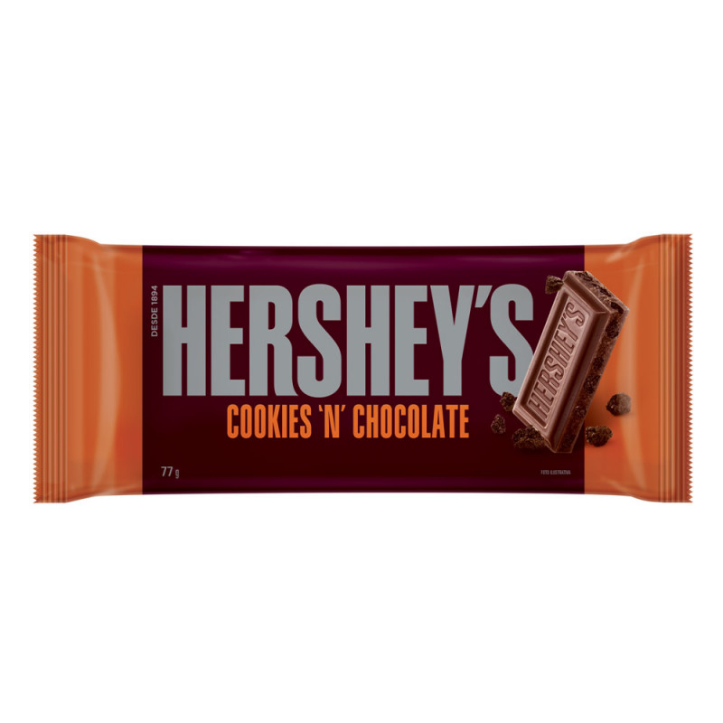 CHOCOLATE HERSHEY'S BARRA 77GR COOKIES 'N' CHOCOLATE -  DP COM 18 UN
