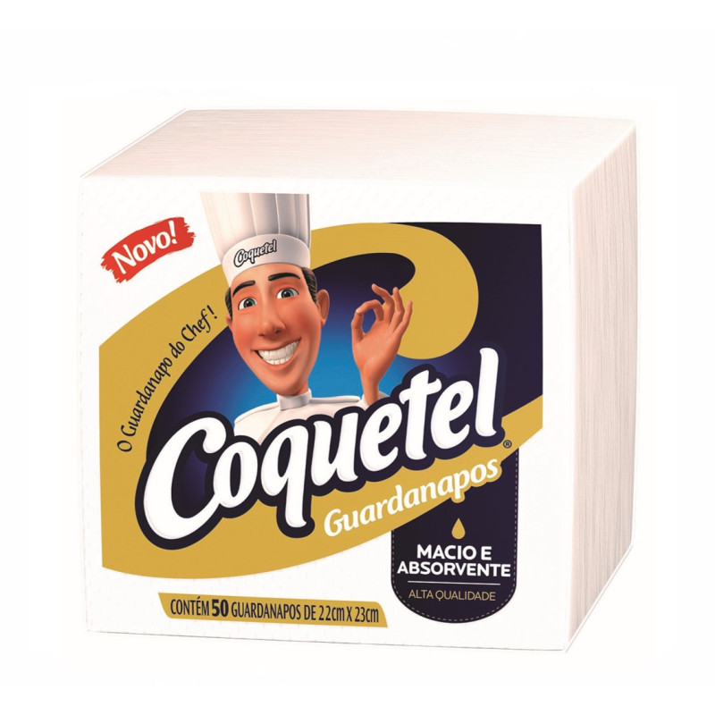 GUARDANAPO COQUETEL 50 FOLHAS 22X23 PEQUENO - UNIDADE