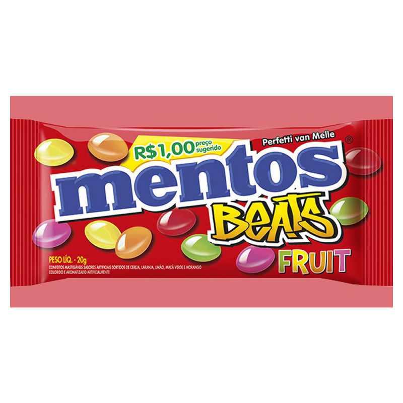 MENTOS BEATS BALA 20GR FRUIT - DP COM 18 UN