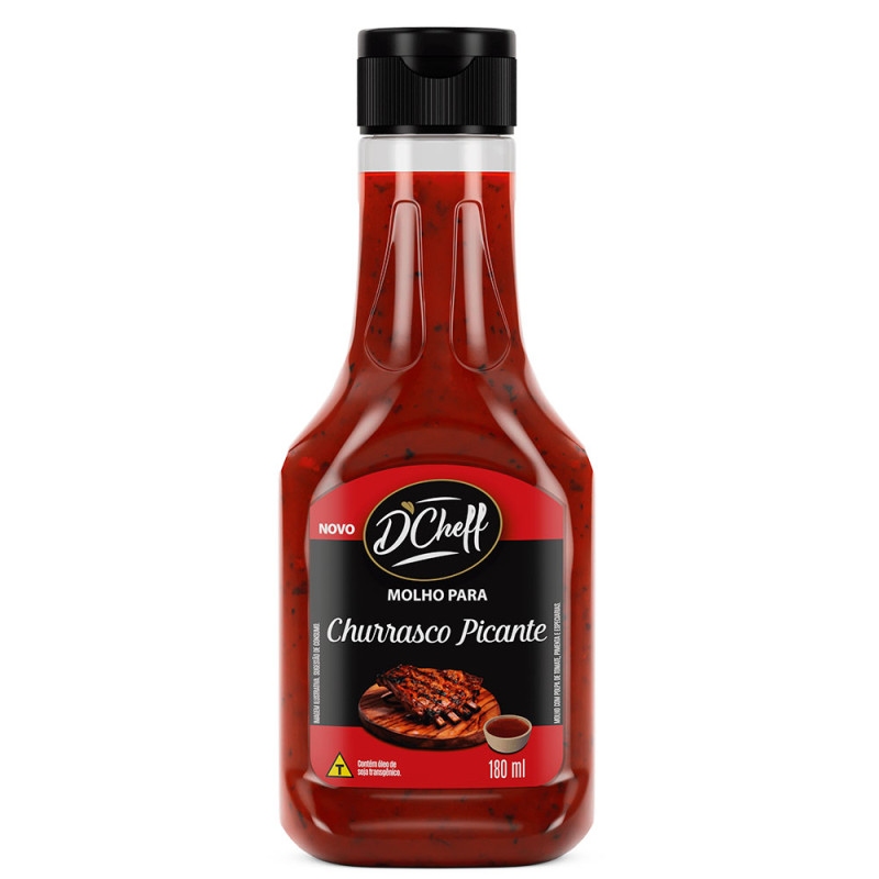 MOLHO PARA CHURRASCO PICANTE D'CHEFF KISABOR 180ML - CX COM 12 UN
