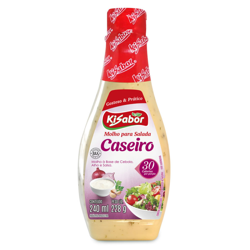 MOLHO P/ SALADA KISABOR 240ML CASEIRO - CX COM 06 UN