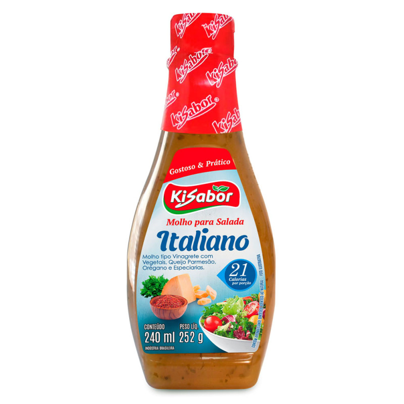 MOLHO P/ SALADA KISABOR 240ML ITALIANO - CX COM 06 UN