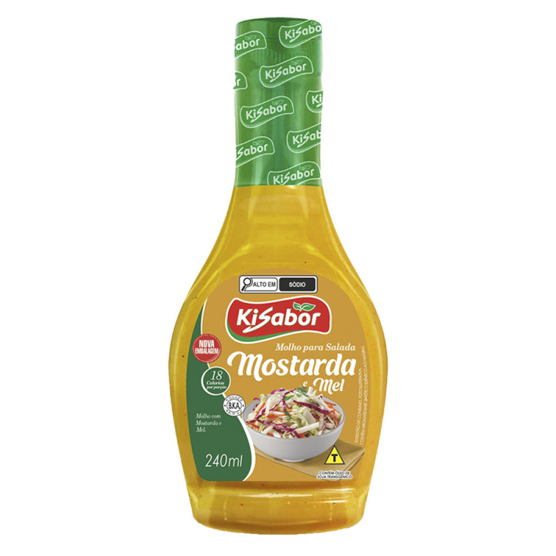 MOLHO P/ SALADA KISABOR 240ML MOSTARDA E MEL - CX COM 12 UN