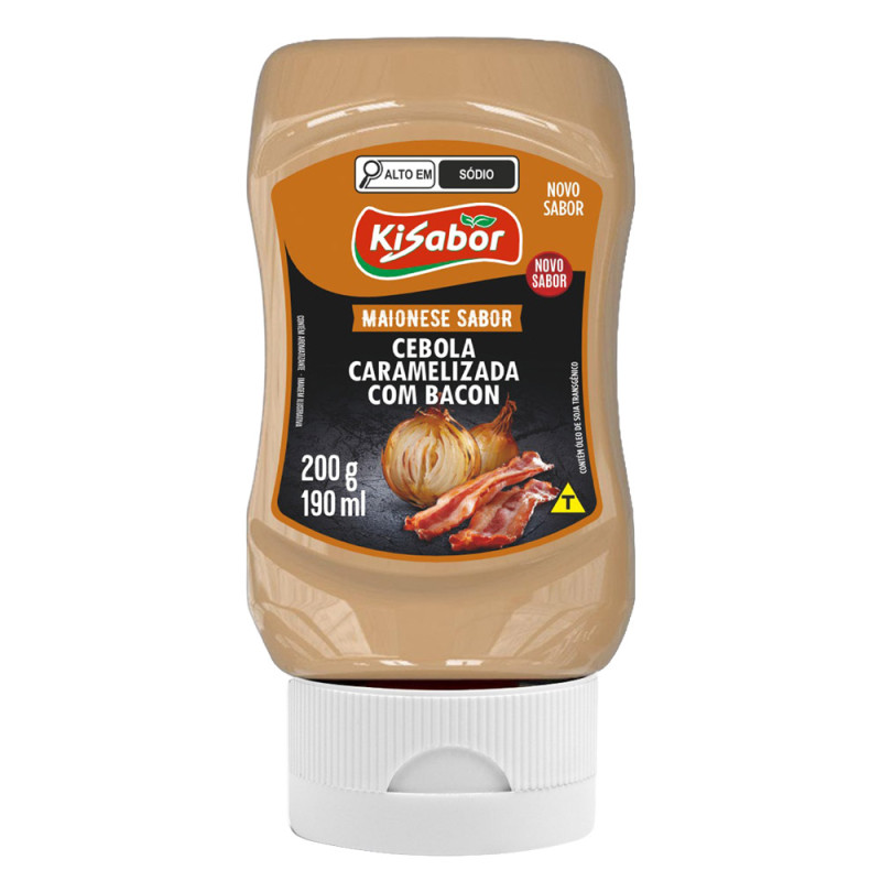MAIONESE KISABOR 200GR CEBOLA CARAMELIZADA COM BACON - CX COM 12 UN