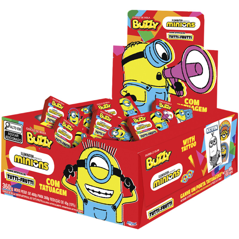 CHICLE BUZZY RICLAN 360GR MINIONS TUTTI FRUTTI - DP COM 90 UN