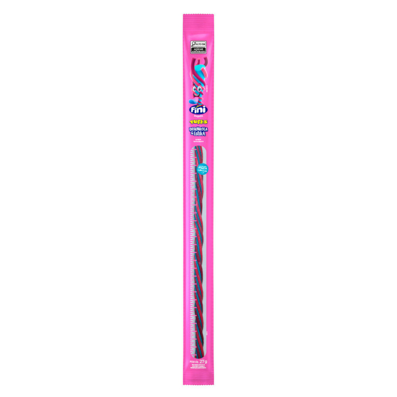 TUBES FINI GIGANTE 27GR  DESENROLA E ESTIKA TUTTI FRUTI - DP COM 24 UN