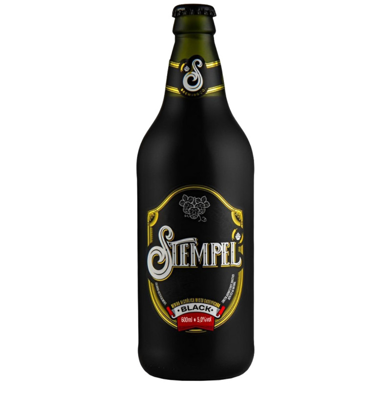 CHOPP DE VINHO STEMPEL 600ML BLACK - CX COM 6 UN