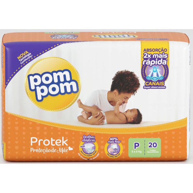 FRALDA POM POM JUMBINHO C/20 - TAMANHO P FD COM 8 UN
