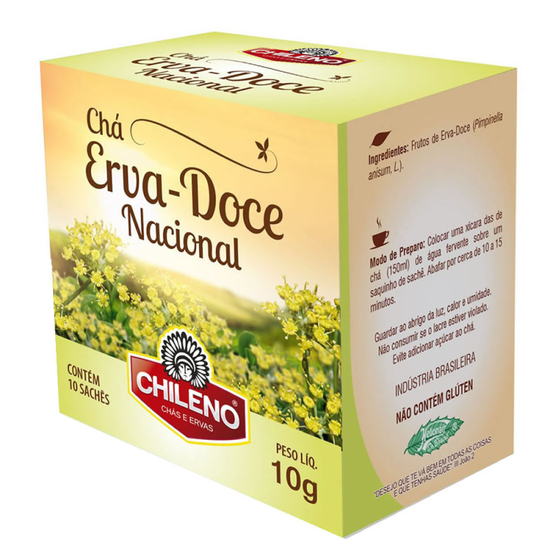 CHÁ CHILENO SACHÊ 1X10X10GR ERVA DOCE - PC COM 12 DP