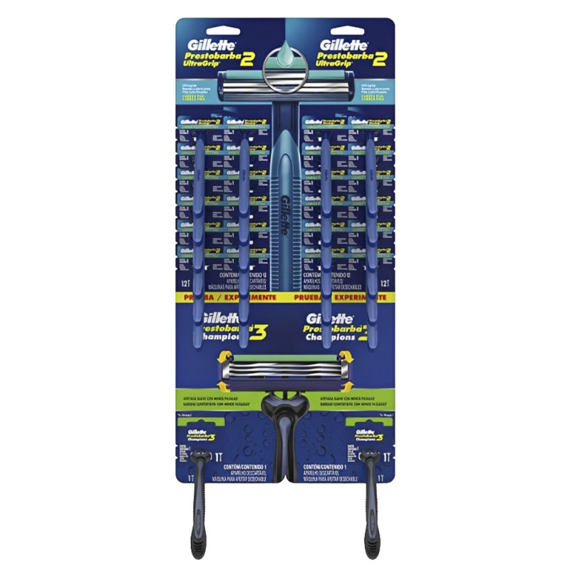 APARELHO DE BARBEAR PRESTOBARBA ULTRAGRIP+2 PRESTO 3 LÂMINAS - CARTELA COM 26 UN