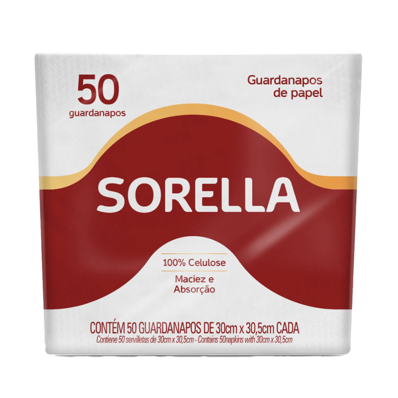 GUARDANAPO SORELLA 30X30,5CM - GRANDE PC COM 6 UN