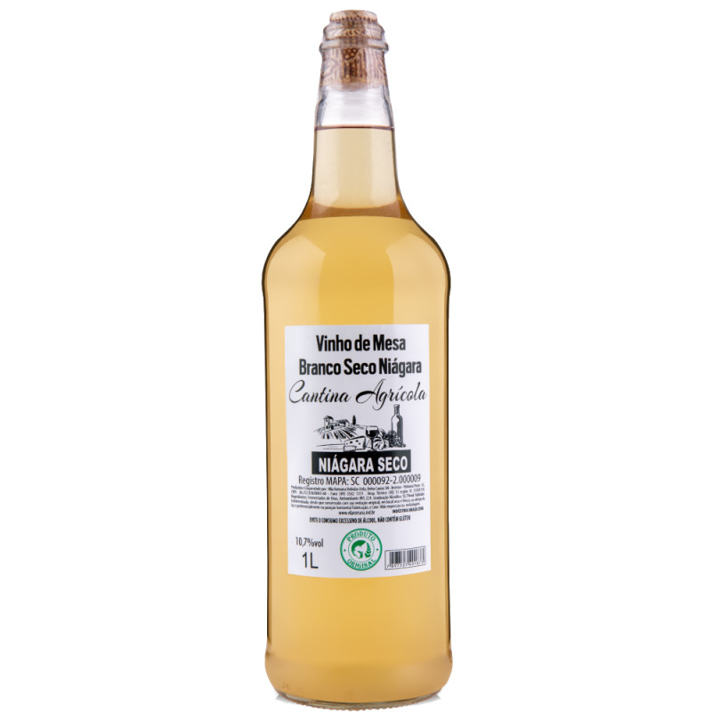 VINHO CANTINA AGRÍCOLA 1 LITRO SECO NIÁGARA - CX COM 12 UN