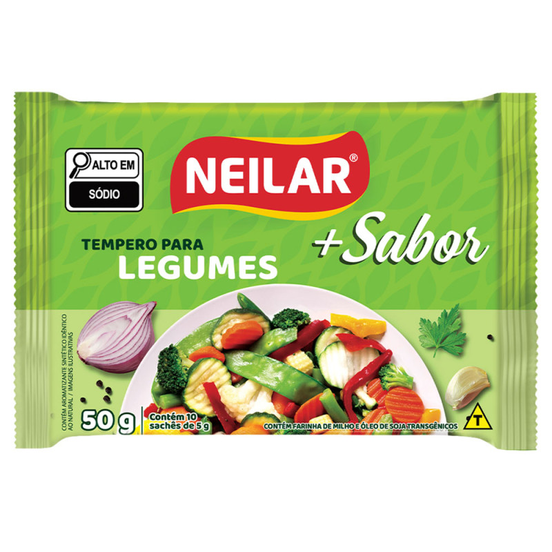 TEMPERO NEILAR MAIS SABOR 50GR LEGUMES - CX COM 36 UN
