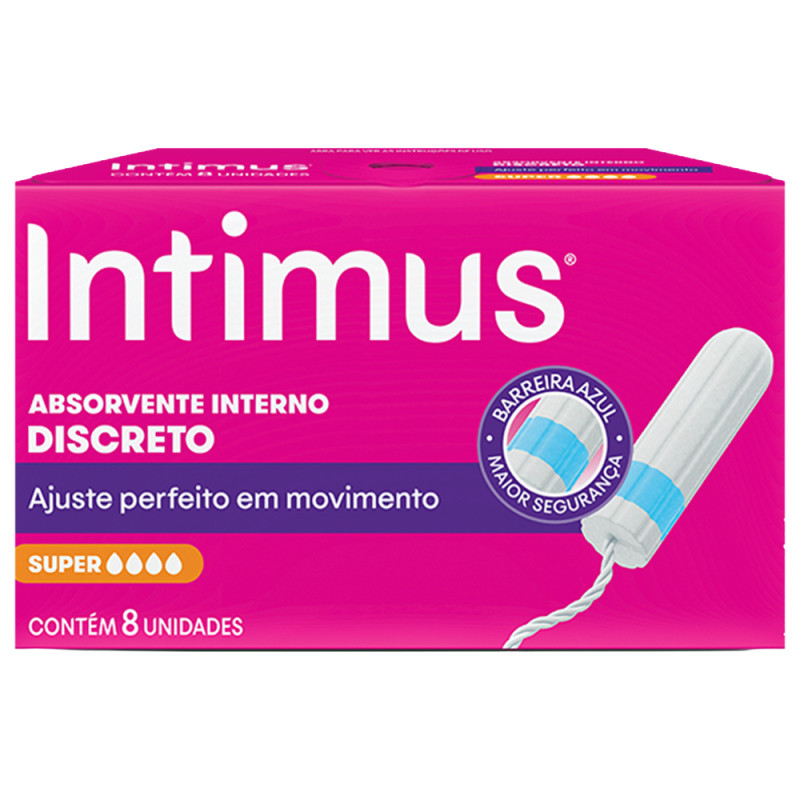 ABSORVENTE INTIMUS INTERNO C/ 8UN SUPER - CX COM 12 DP