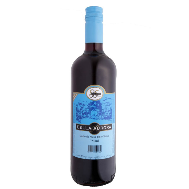 VINHO TINTO BELLA AURORA 750ML SUAVE - CX COM 12 UN
