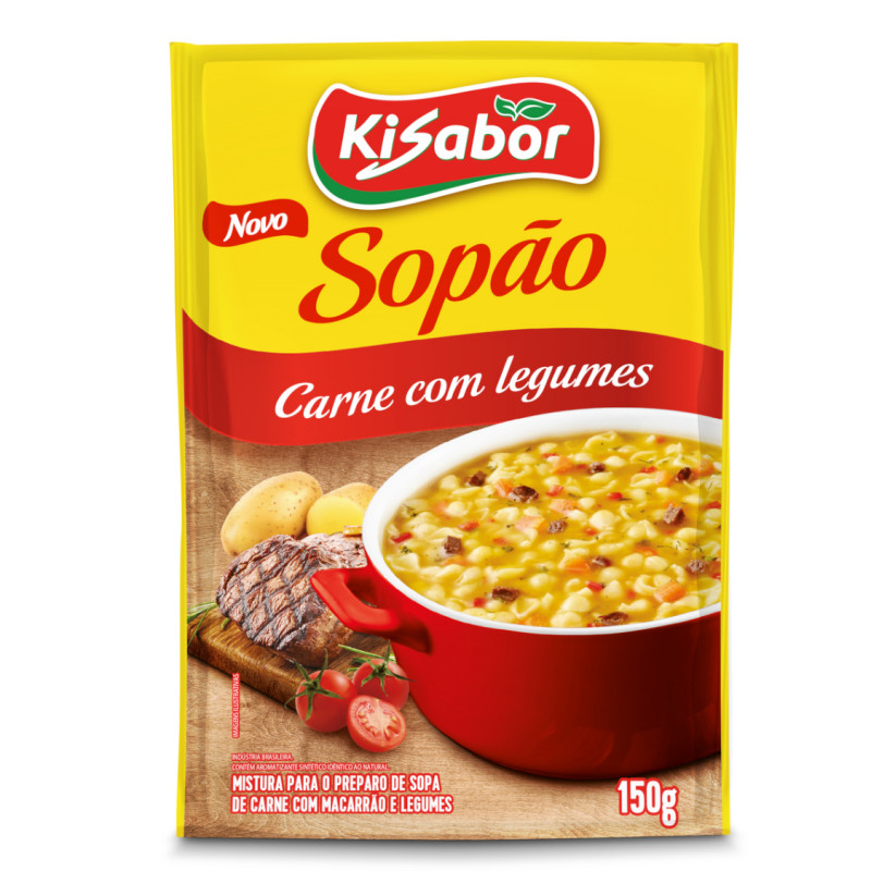 SOPÃO KISABOR 150GR CARNE COM LEGUMES - CX COM 15 UN