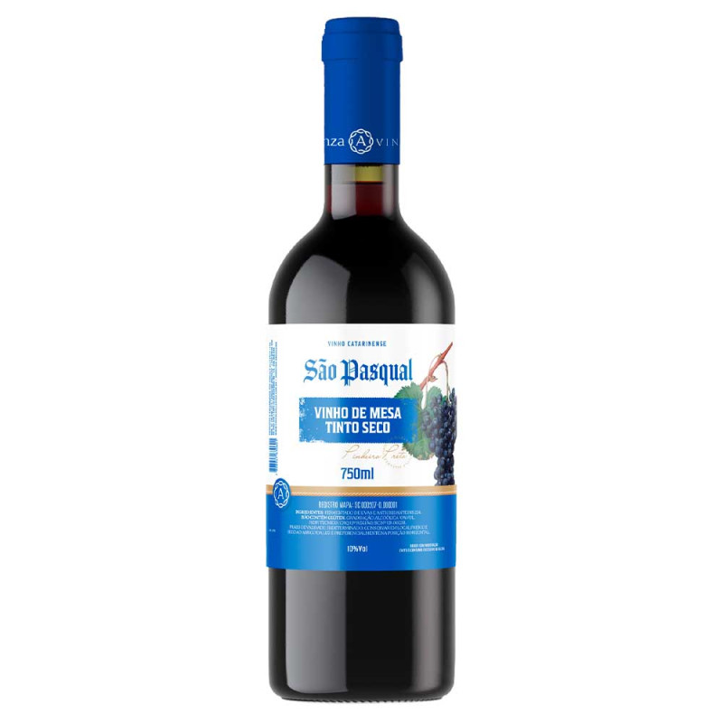 VINHO DE MESA SÃO PASQUAL 750ML TINTO SECO - CX COM 12 UN