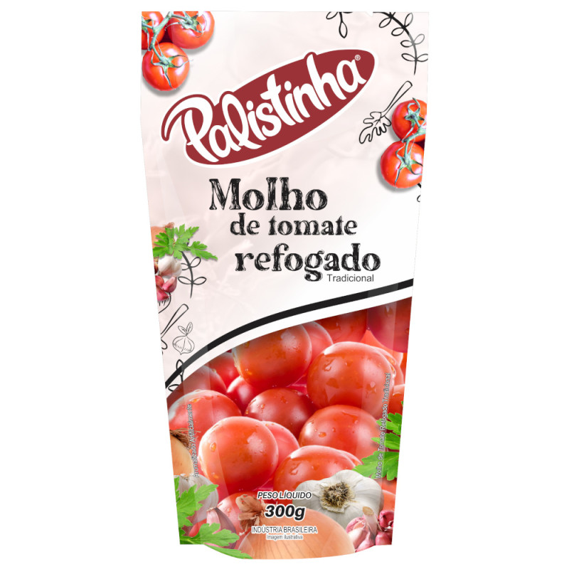 MOLHO DE TOMATE REFOGADO PALISTINHA SACHÊ 300GR - CX COM 36 UN