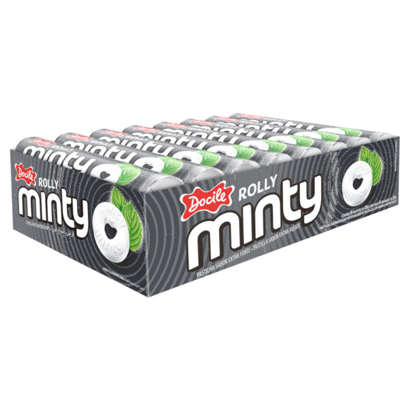 PASTILHA ROLLY MINTY DOCILE 29GR EXTRA FORTE - DP COM 16 UN