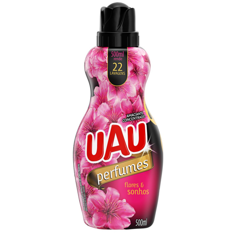 AMACIANTE UAU 500ML CONCENTRADO FLORES E SONHOS - CX COM 12 UN