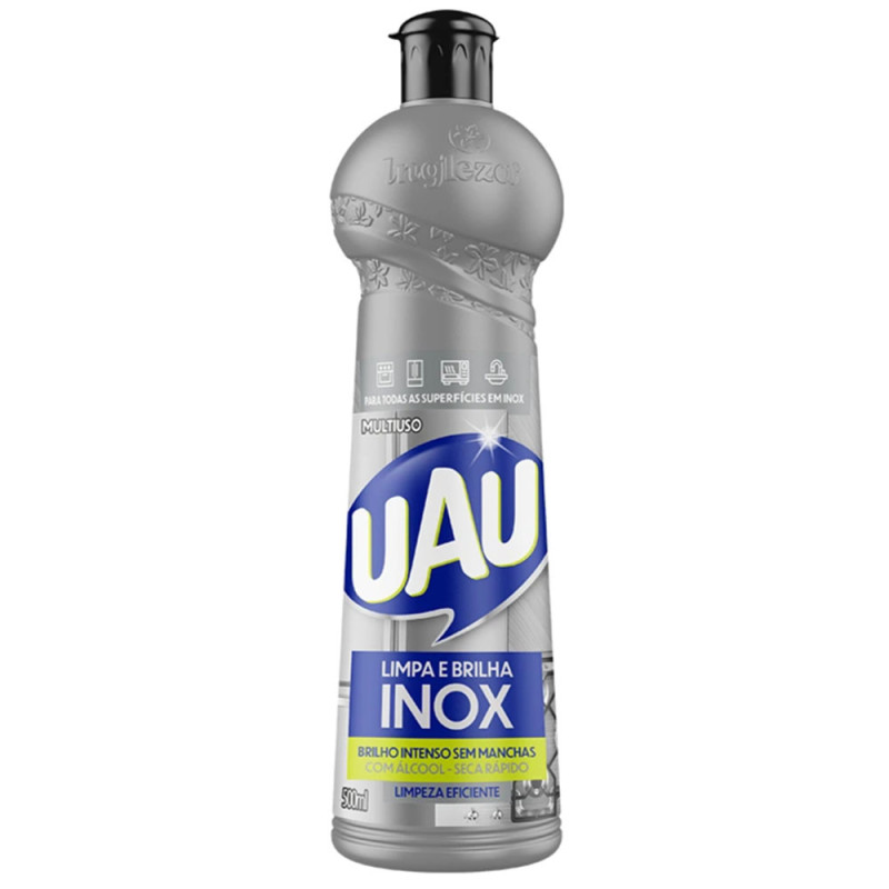 MULTIUSO UAU 500ML LIMPA E BRILHA INOX - CX COM 24 UN